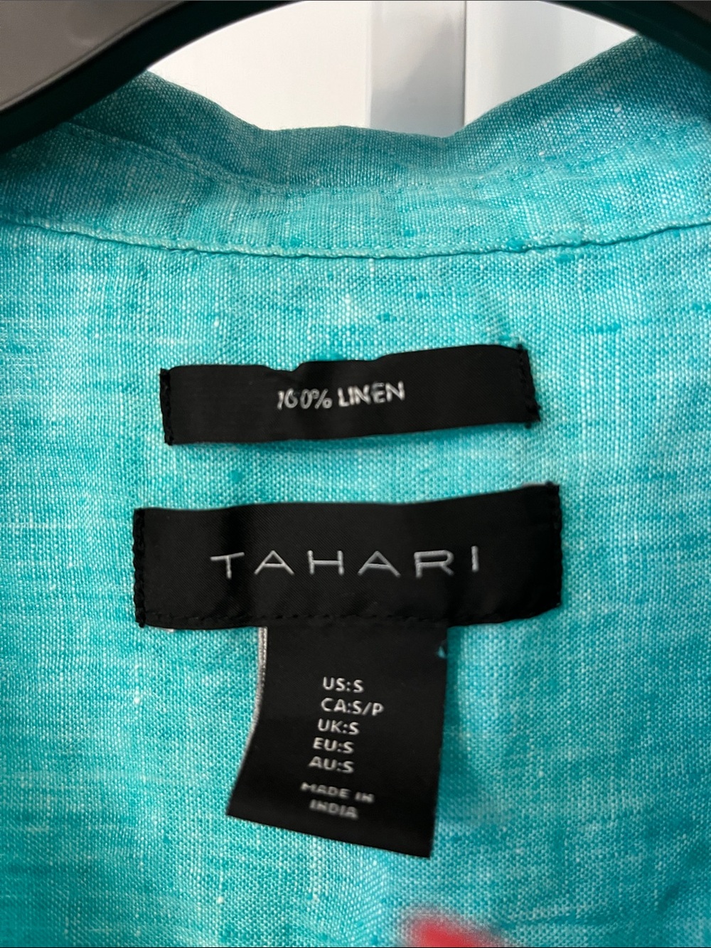 Talbots Turquoise Split-Neck Linen Tunic - Picture 2 of 3